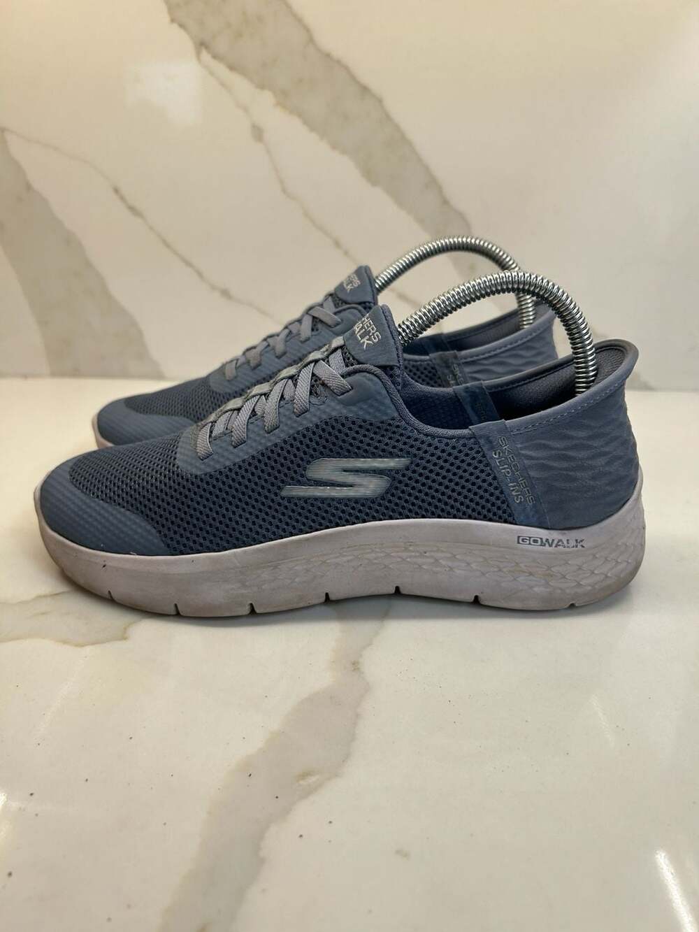 Skechers Go Walk Flex Slip-Ins Walking Shoes Blue Mesh (Size: 7.5)